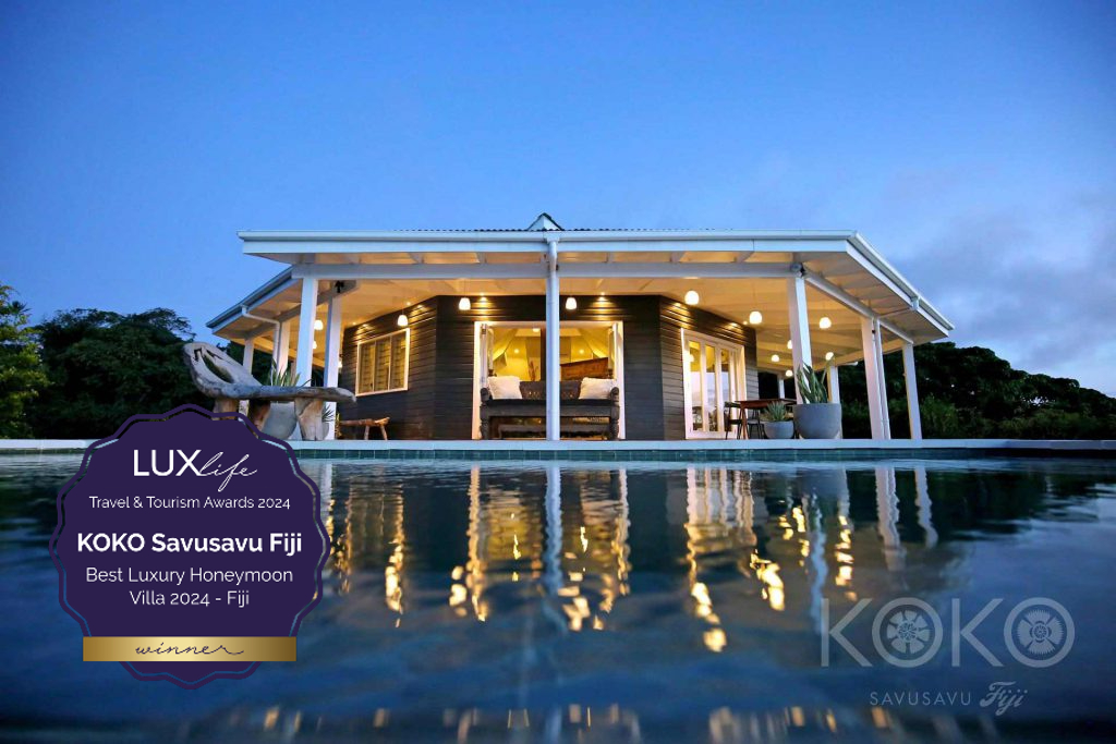 Award Badge Koko Savusavu Best Luxury Honeymoon Villa Fiji LUXlife Travel Tourism Awards 2024 Winner